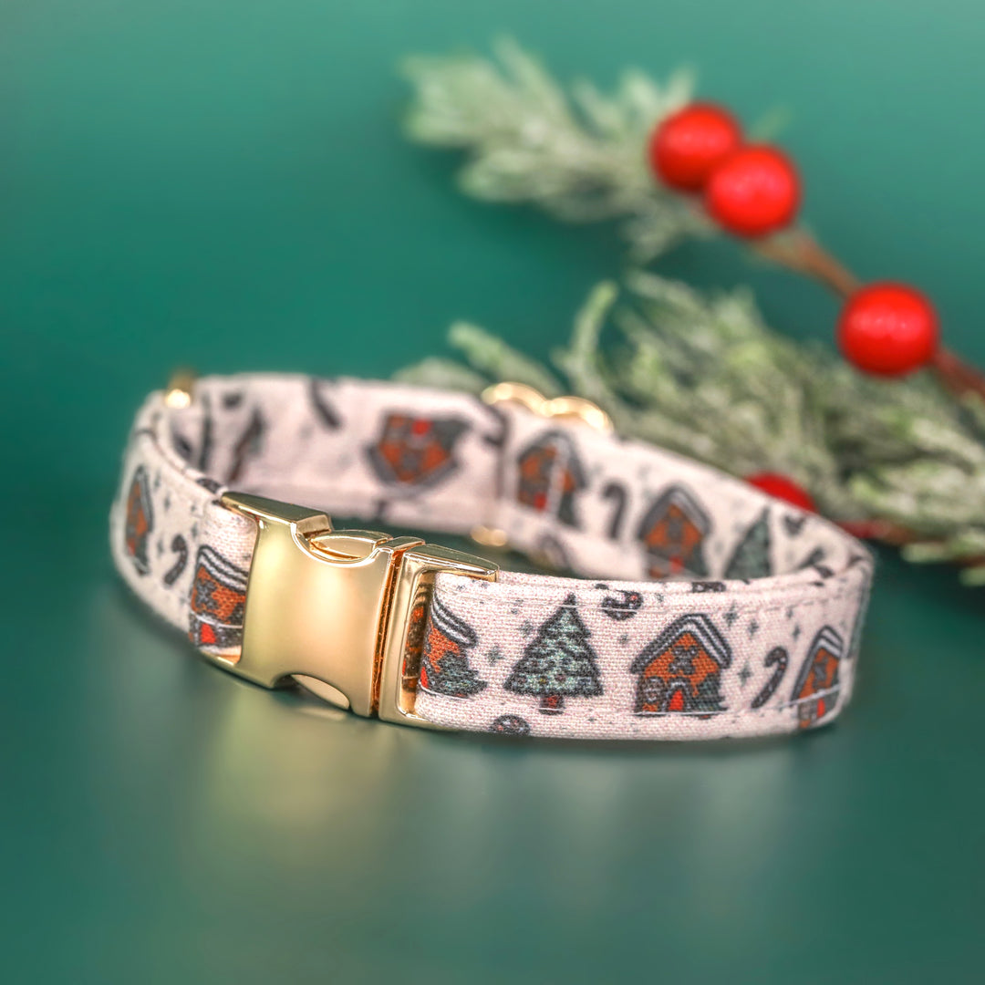 Pawlease Come Home For Christmas - Gingerbread House Christmas Dog Collar