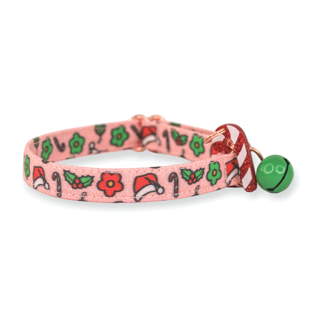 Santa Baby - Retro Pink Christmas Cat Collar