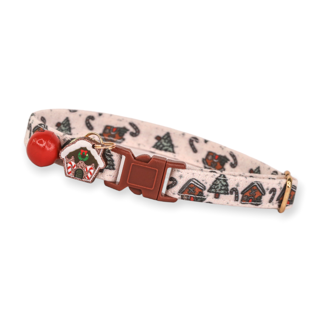 Pawlease Come Home For Christmas - Gingerbread House Christmas Cat Collar