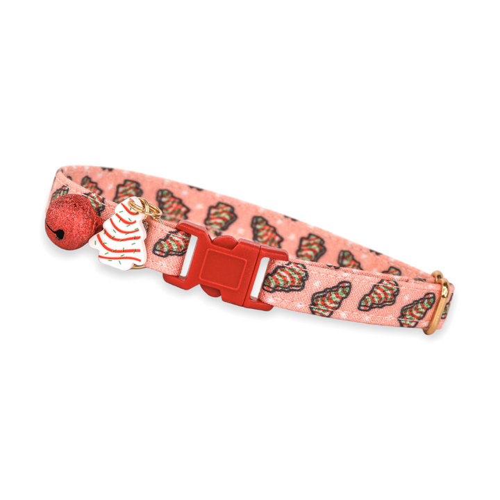 Oh Christmas Treat- Pink Tree Cakes Christmas Cat Collar