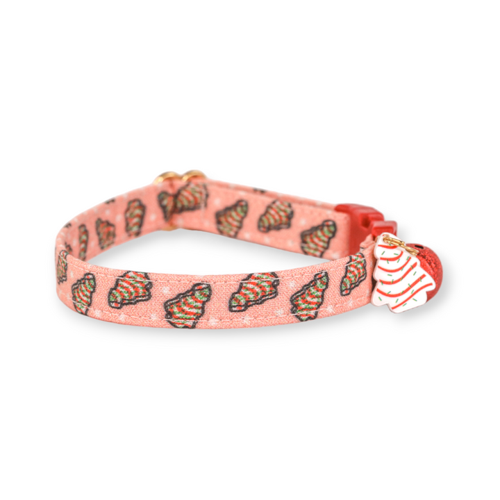 Oh Christmas Treat- Pink Tree Cakes Christmas Cat Collar