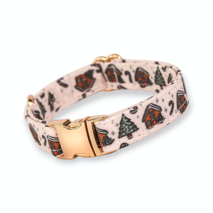 Pawlease Come Home For Christmas - Gingerbread House Christmas Dog Collar