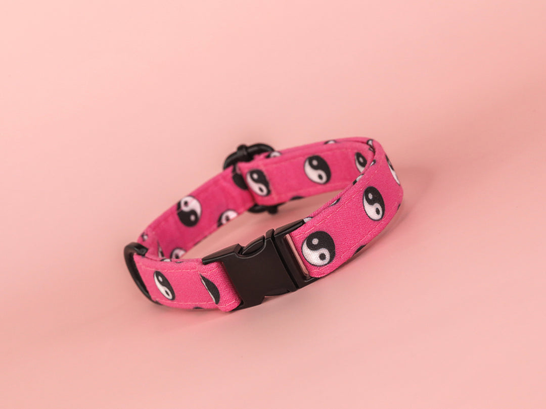 Opposites Attract - Pink Yin Yang Dog Collar