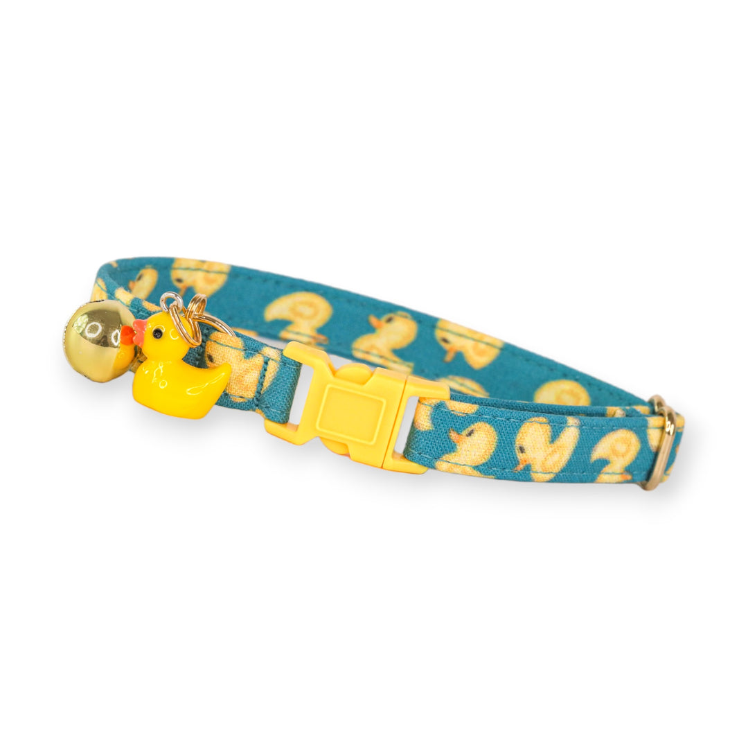 What the Duck - Blue Rubber Duck Cat Collar