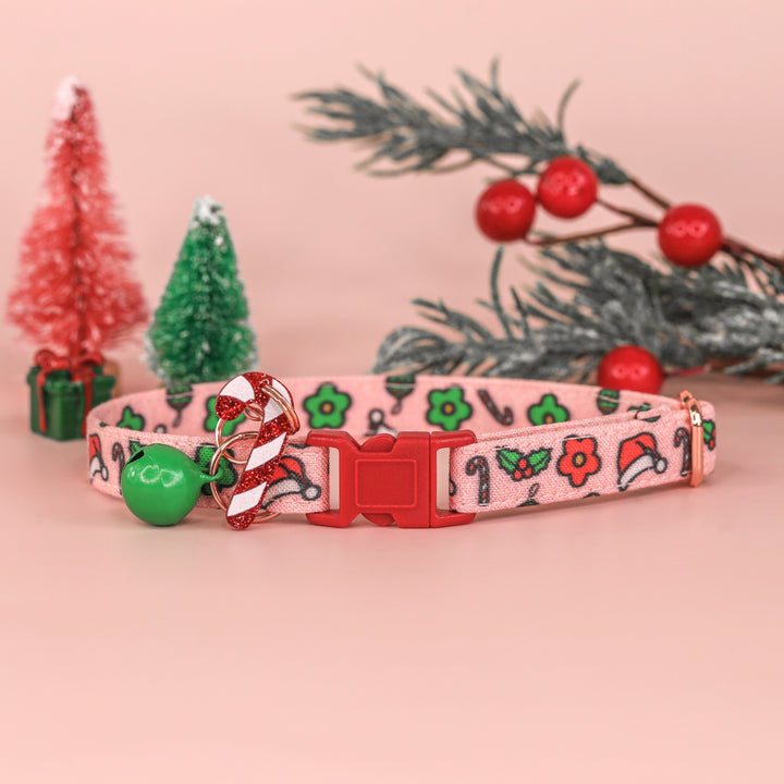 Santa Baby - Retro Pink Christmas Cat Collar