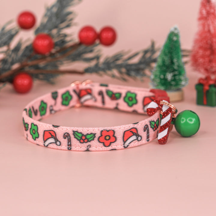 Santa Baby - Retro Pink Christmas Cat Collar