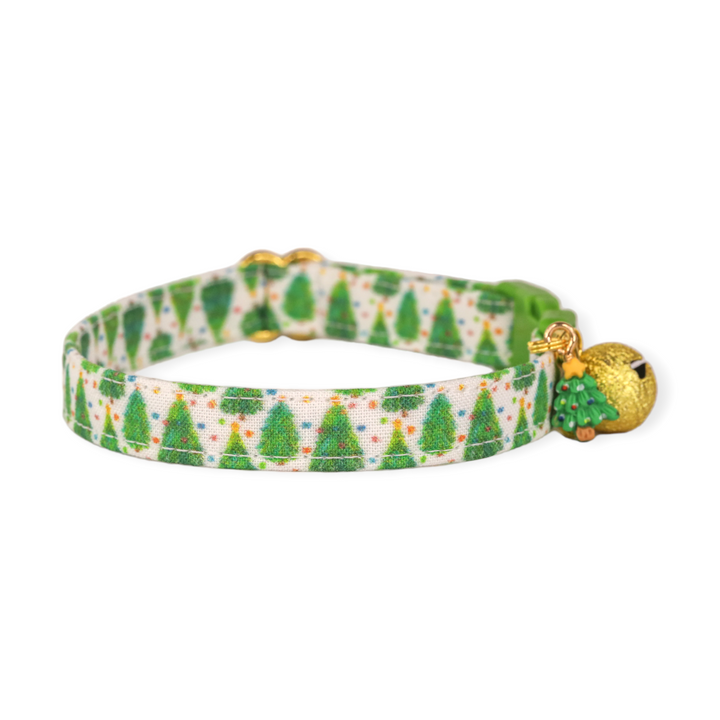 Pawing Around The Christmas Tree - Christmas Tree Cat Collar