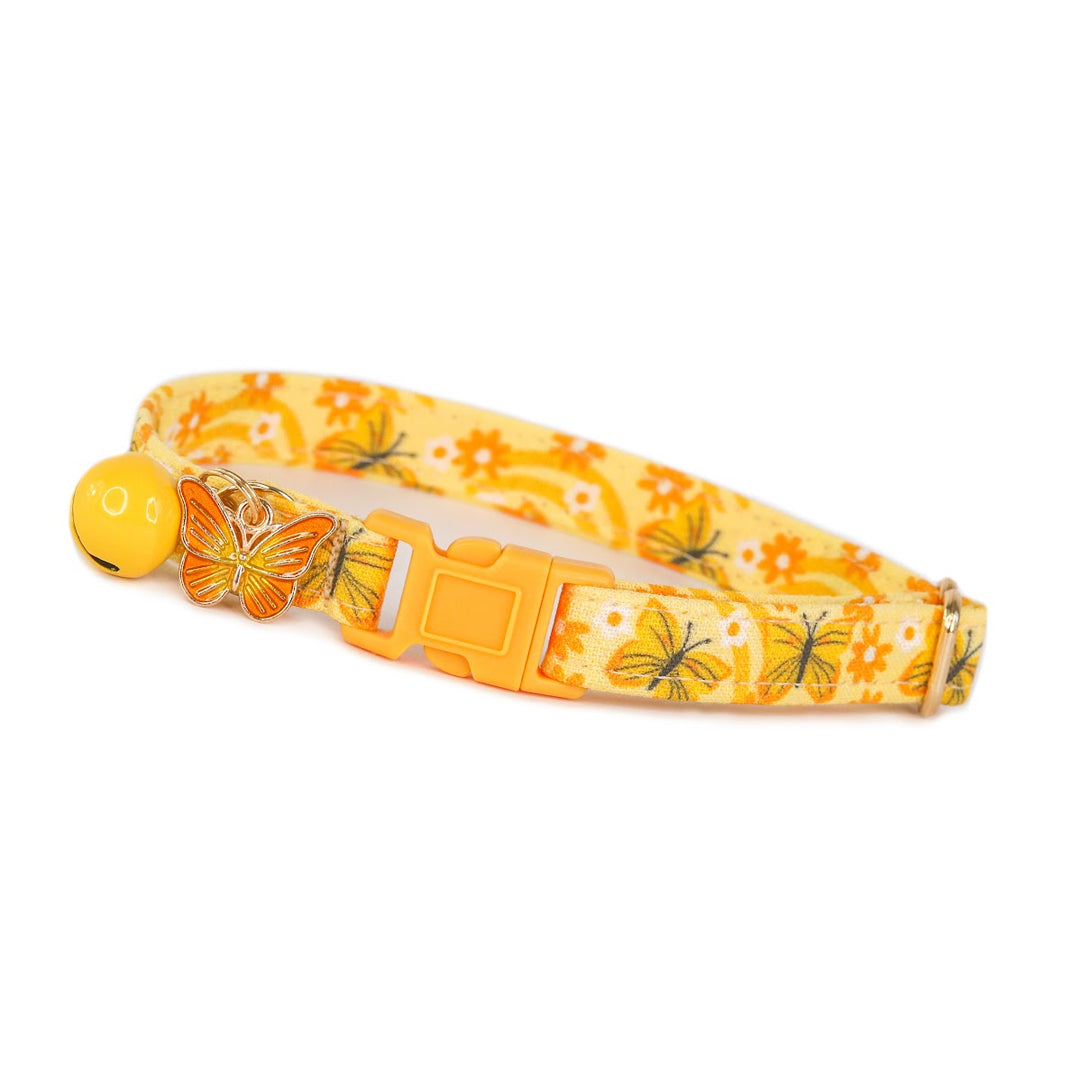 Buttercup - Groovy Yellow Butterfly Cat Collar