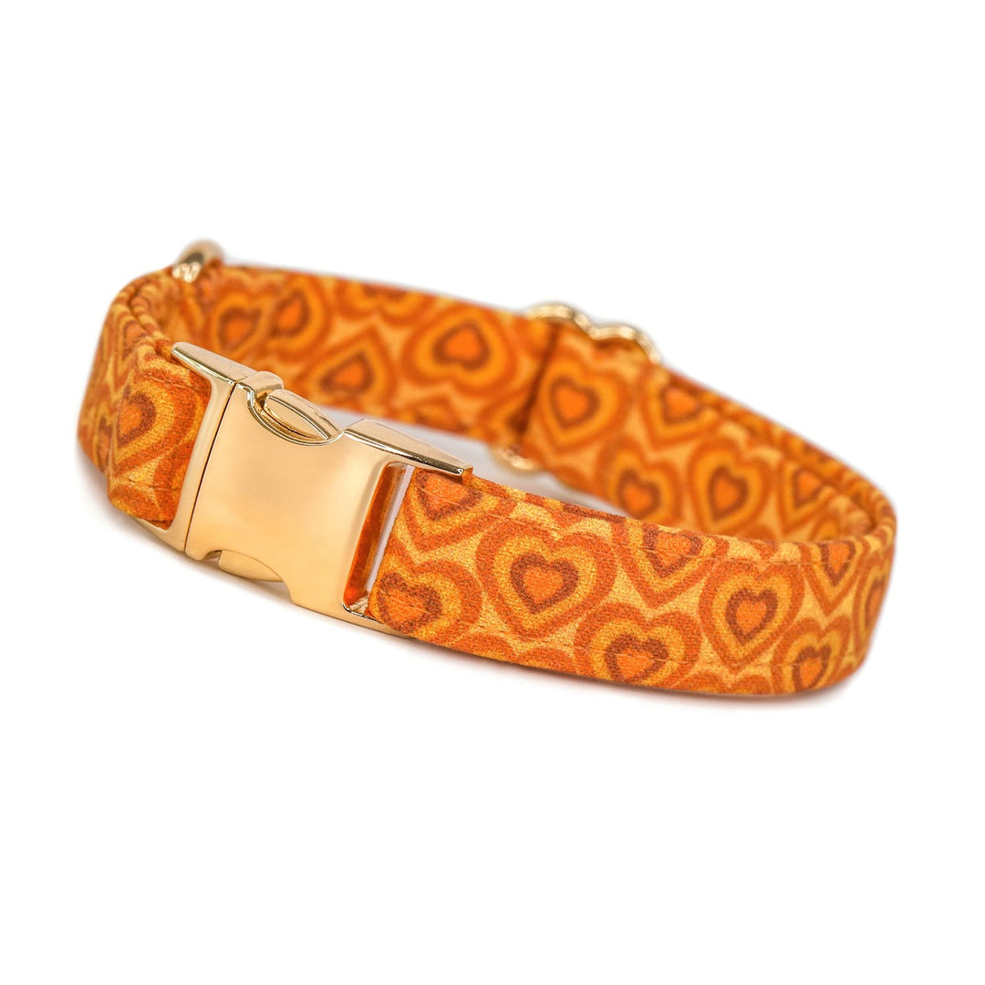 Choose Love - Orange Y2k Heart Dog Collar