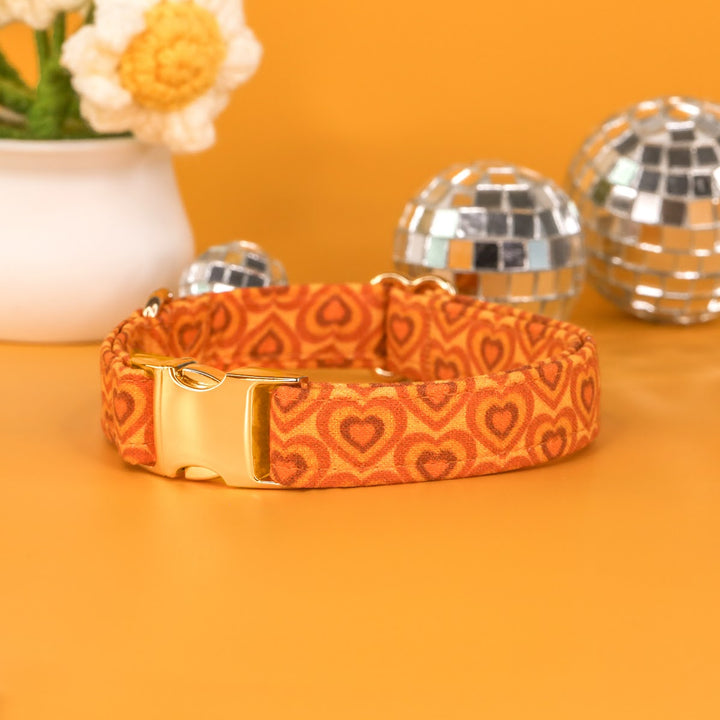 Choose Love - Orange Y2k Heart Dog Collar