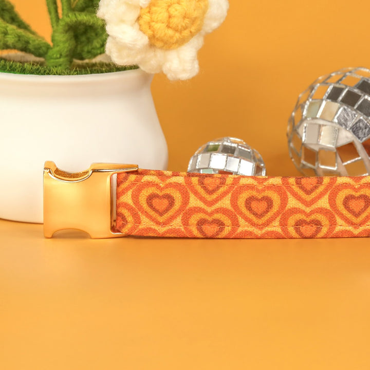 Choose Love - Orange Y2k Heart Dog Collar