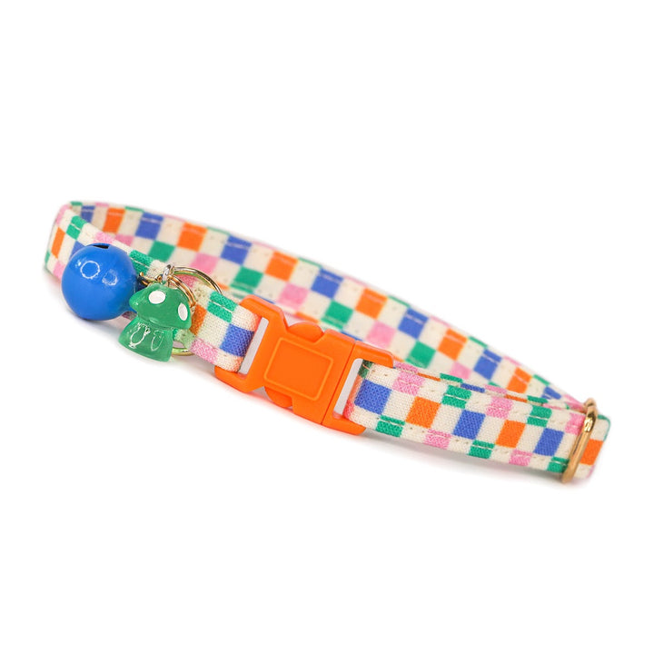 Check Me Out - Colorful Checkered Y2k Cat Collar