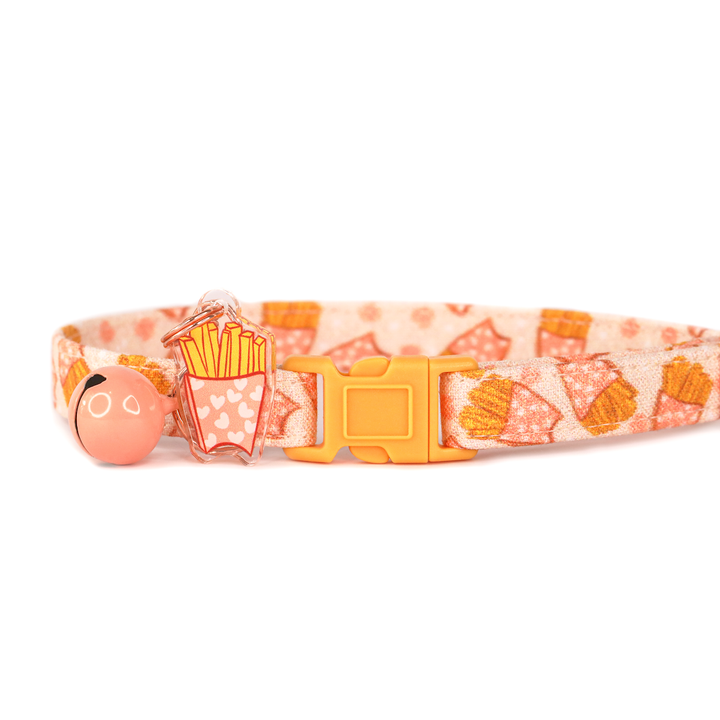 Fries Before Guys - Pink French Fry Cat Collar