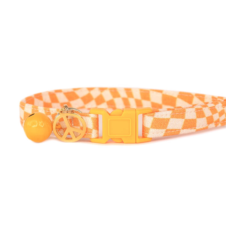 Good Vibes - Golden Checkered Cat Collar