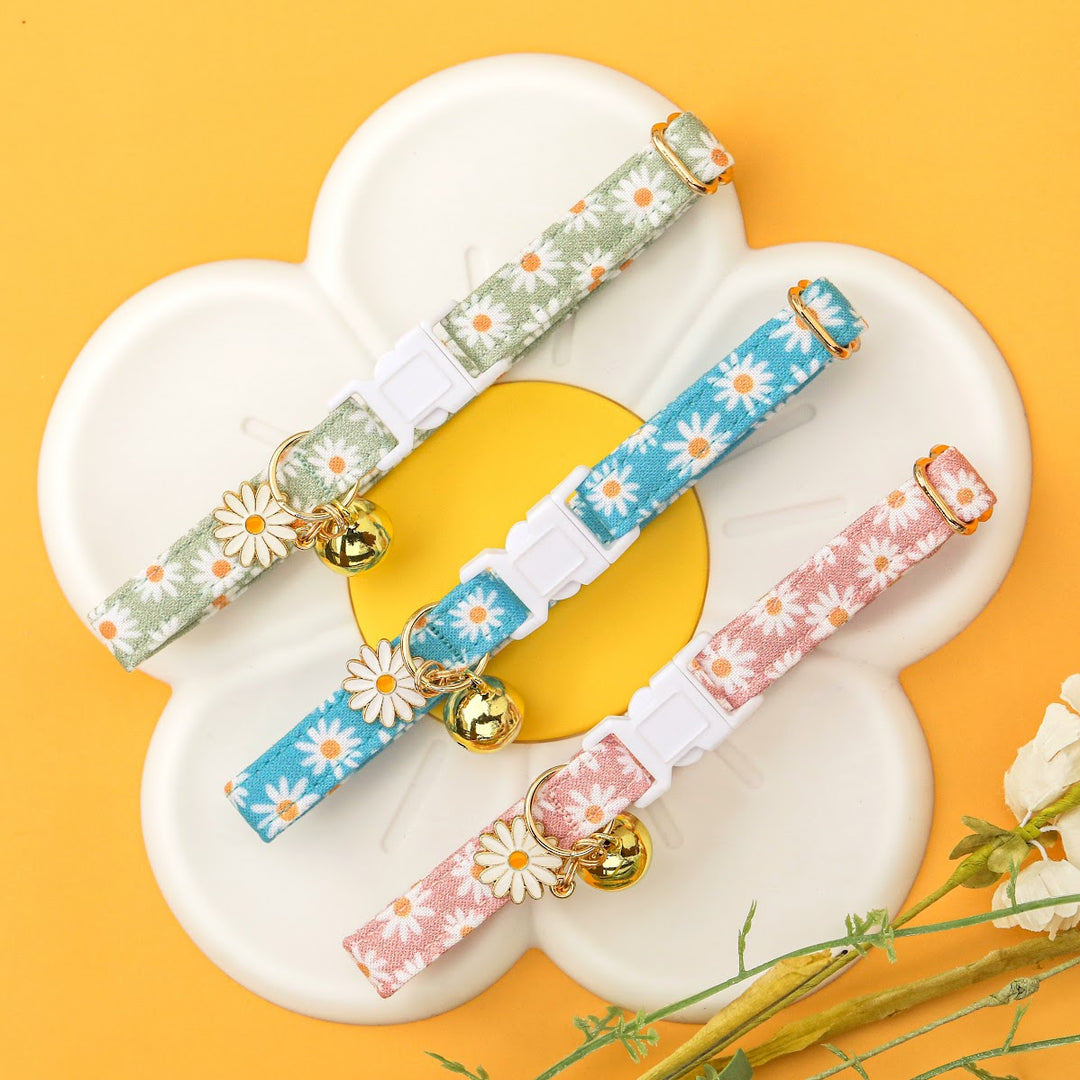 Oopsie Daisy - Blue Daisy Cat Collar