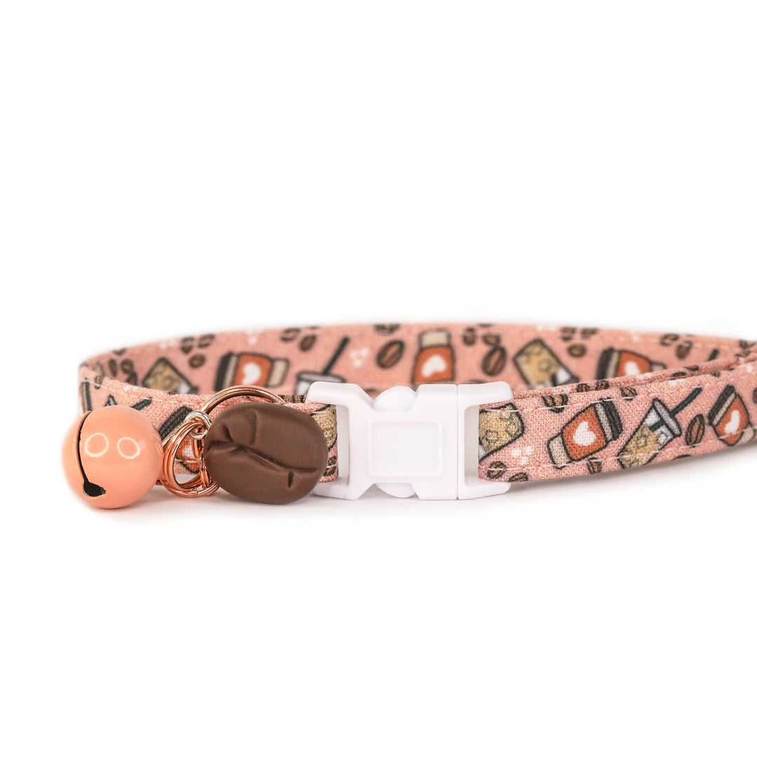 Love You Latte - Pink Coffee Cat Collar