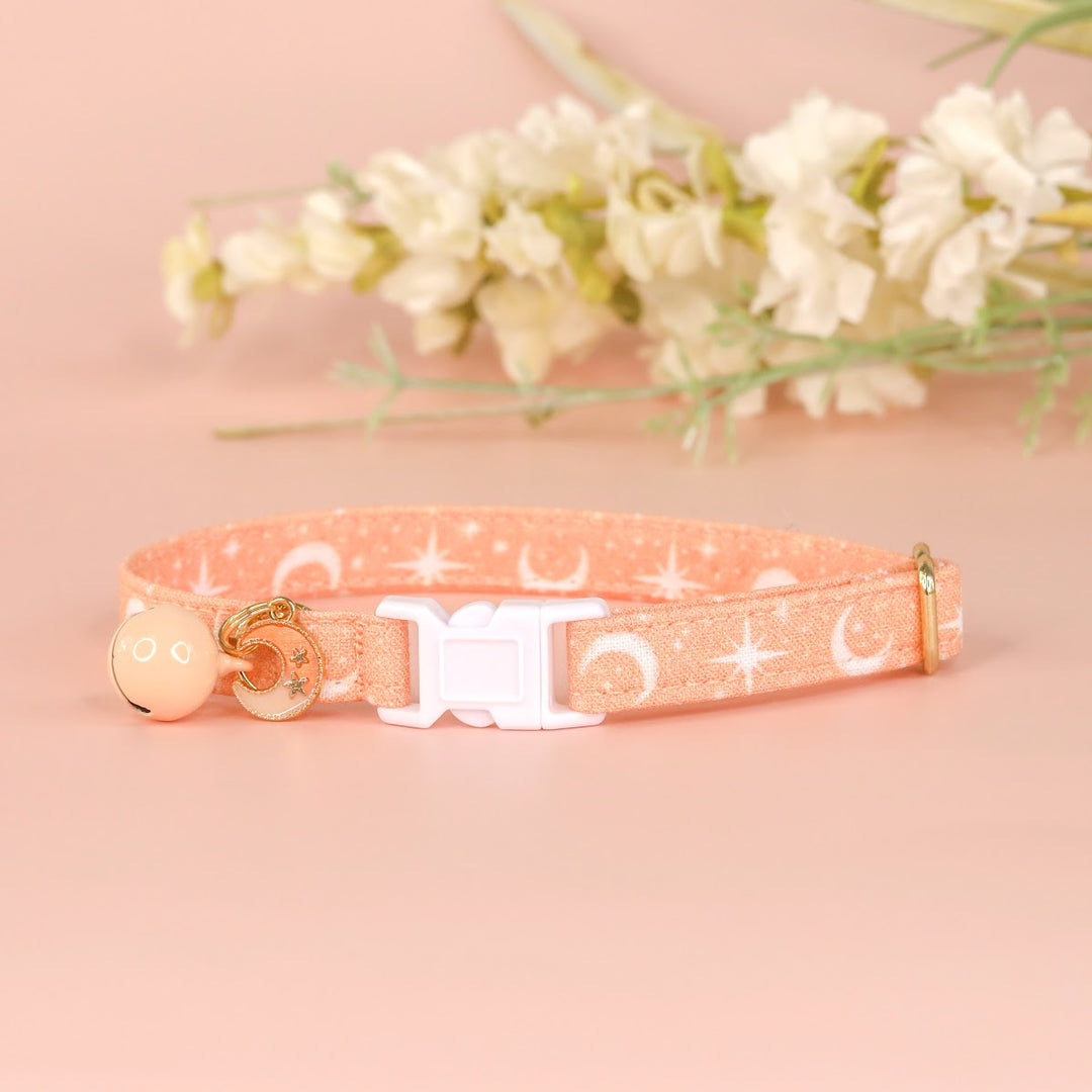 Celeste - Moon & Star Peach Cat Collar