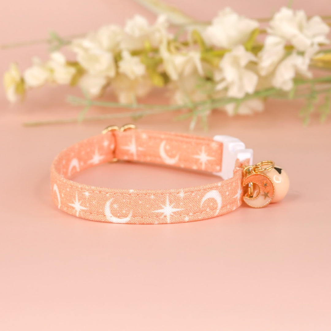 Celeste - Moon & Star Peach Cat Collar