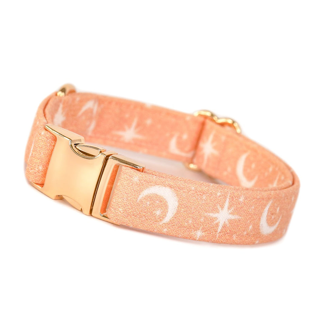 Celeste - Moon and Star Peach Dog Collar