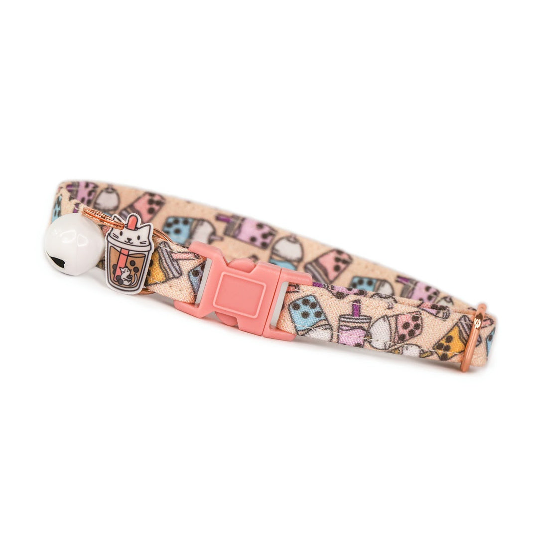 You Make Me Feel Bubbly - Pink Boba Cat Collar