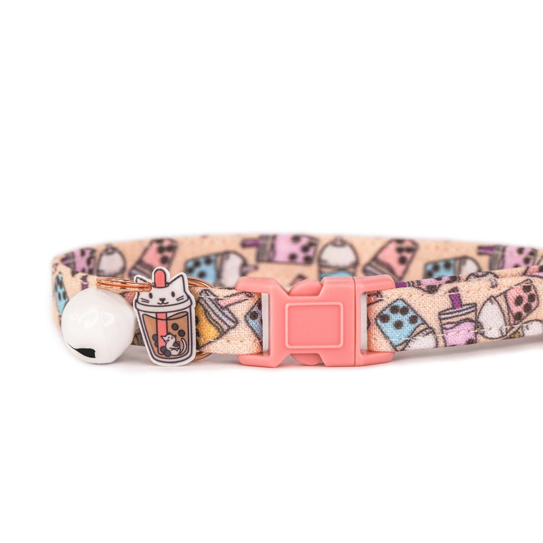 You Make Me Feel Bubbly - Pink Boba Cat Collar