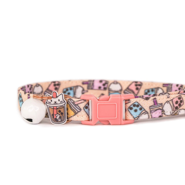 You Make Me Feel Bubbly - Pink Boba Cat Collar