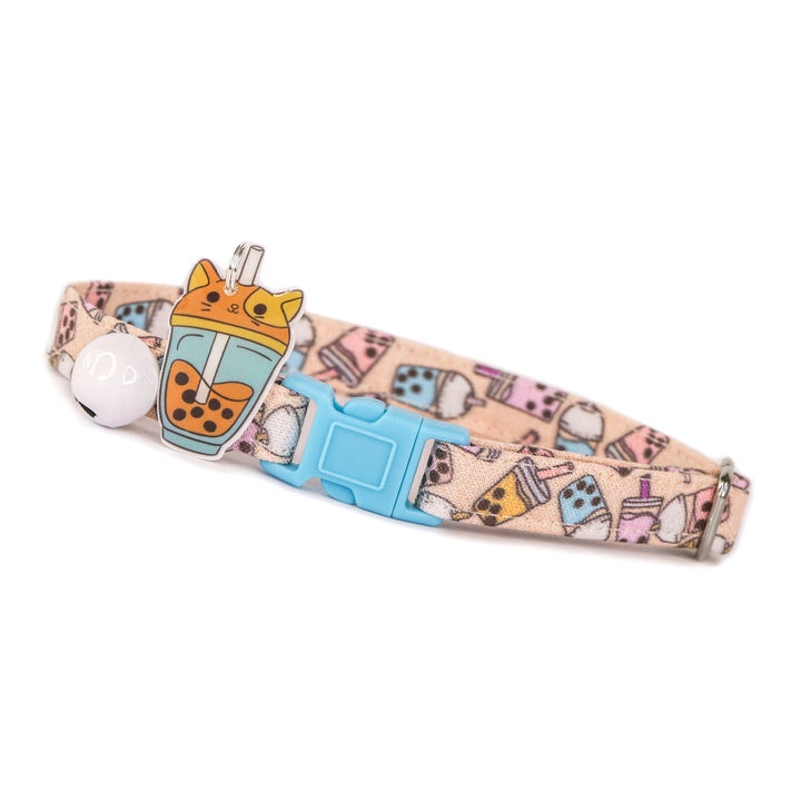 You Make Me Feel Bubbly - Blue Boba Cat Collar