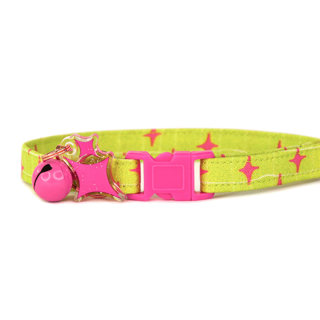 Astro - Lime Green and Pink Groovy Cat Collar