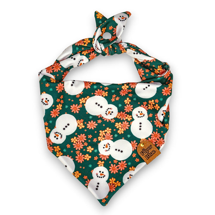 Baby It's Cold Outside - Floral Snowman Winter Dog Bandana