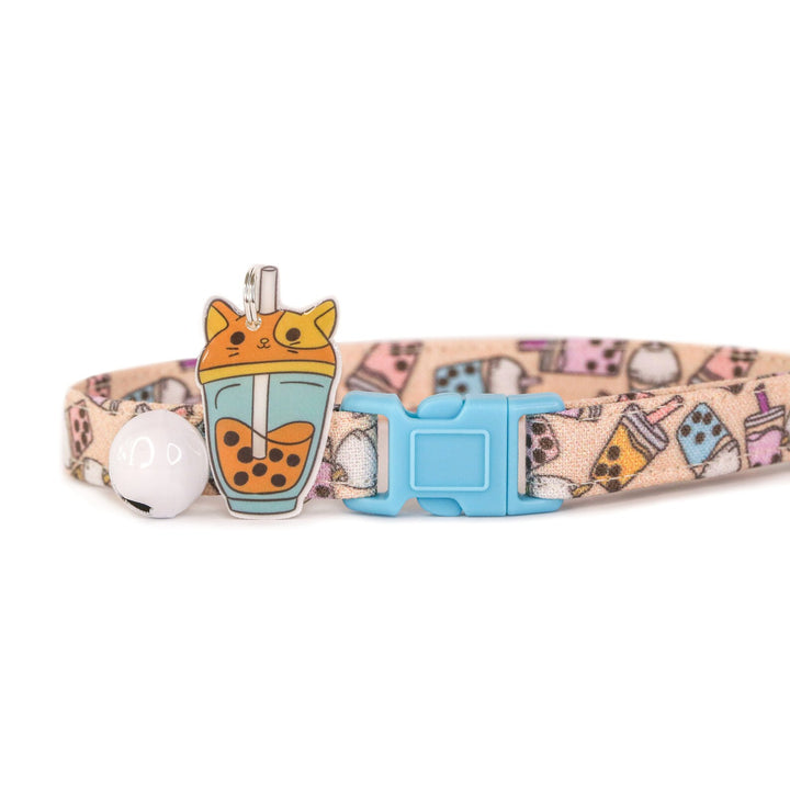 You Make Me Feel Bubbly - Blue Boba Cat Collar