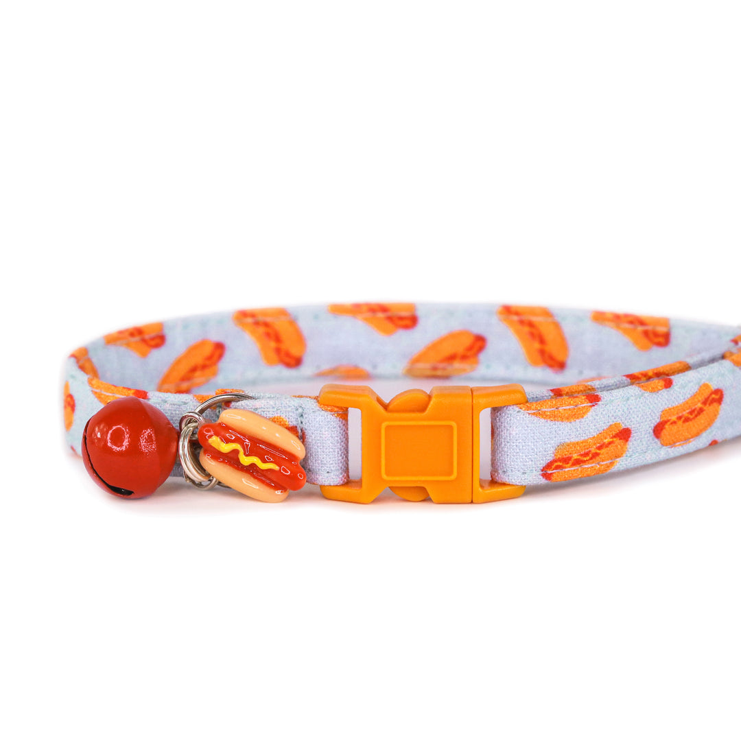 Hot Diggity Dawg - Blue Hotdog Cat Collar