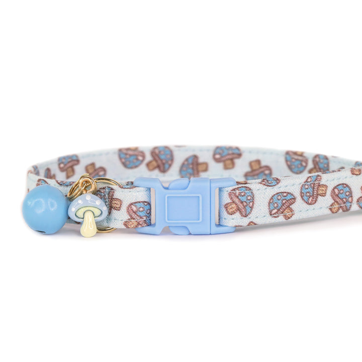 Mushroom Mania - Blue Mushroom Cat Collar