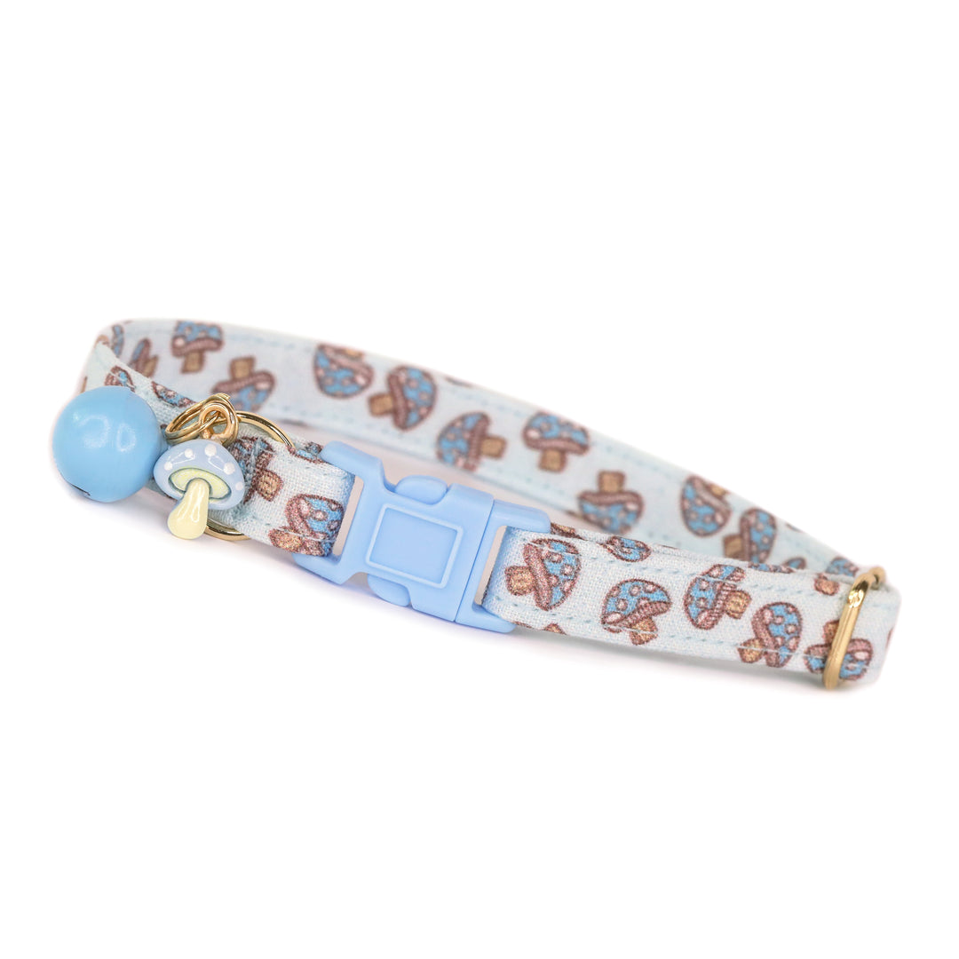 Mushroom Mania - Blue Mushroom Cat Collar