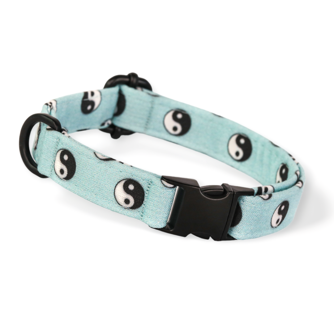 Opposites Attract - Blue Yin Yang Dog Collar