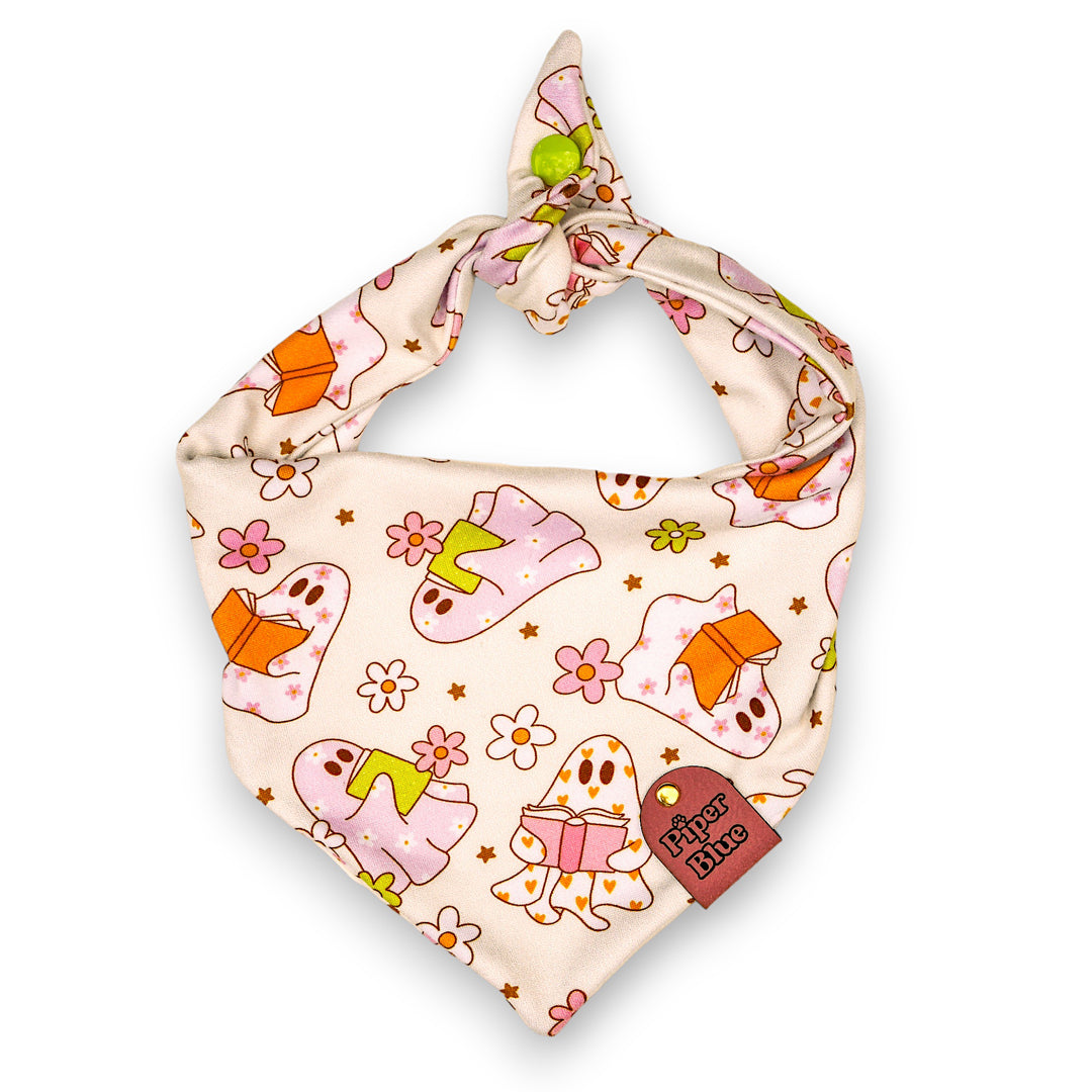 BOOkish - Retro Halloween Ghosts Reading Pet Bandana