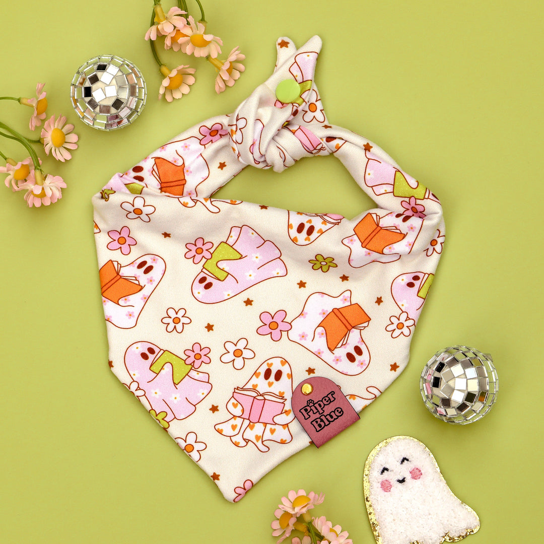 BOOkish - Retro Halloween Ghosts Reading Pet Bandana