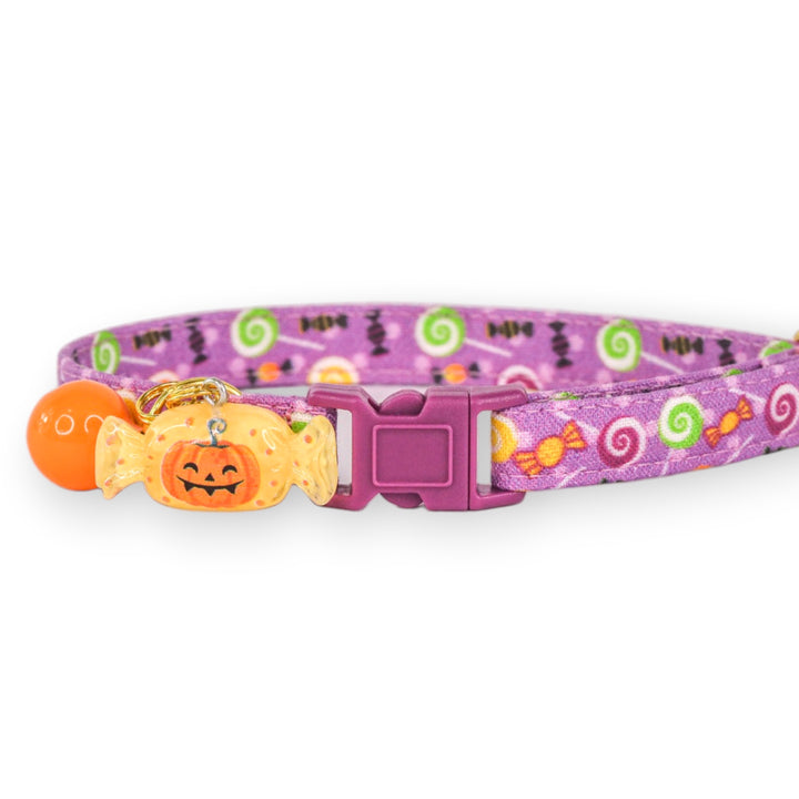 I Want Candy - Purple Halloween Candy Cat Collar