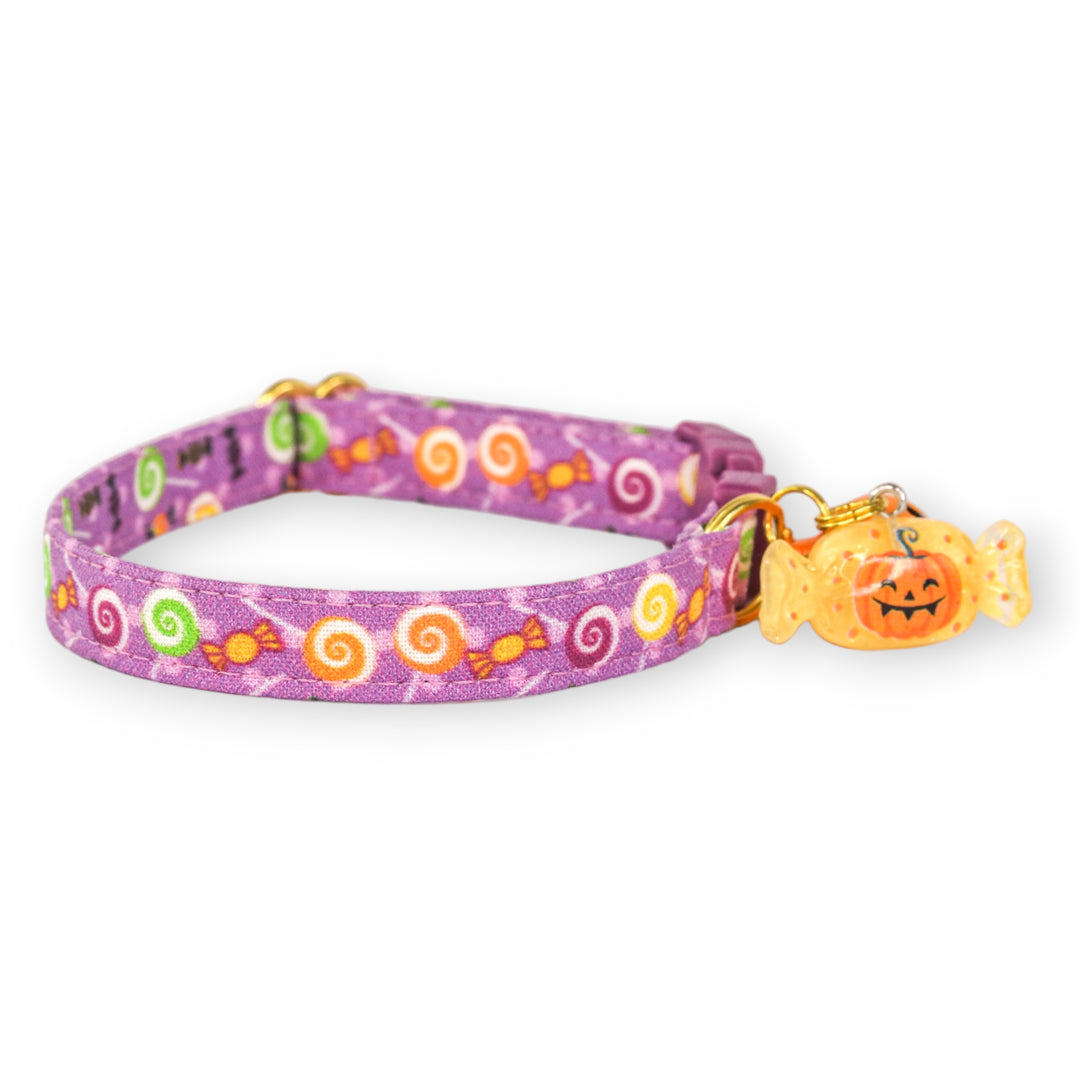 I Want Candy - Purple Halloween Candy Cat Collar