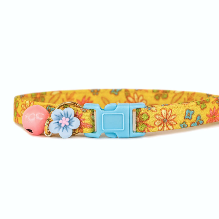 Whimsy - Chartreuse Floral Cat Collar