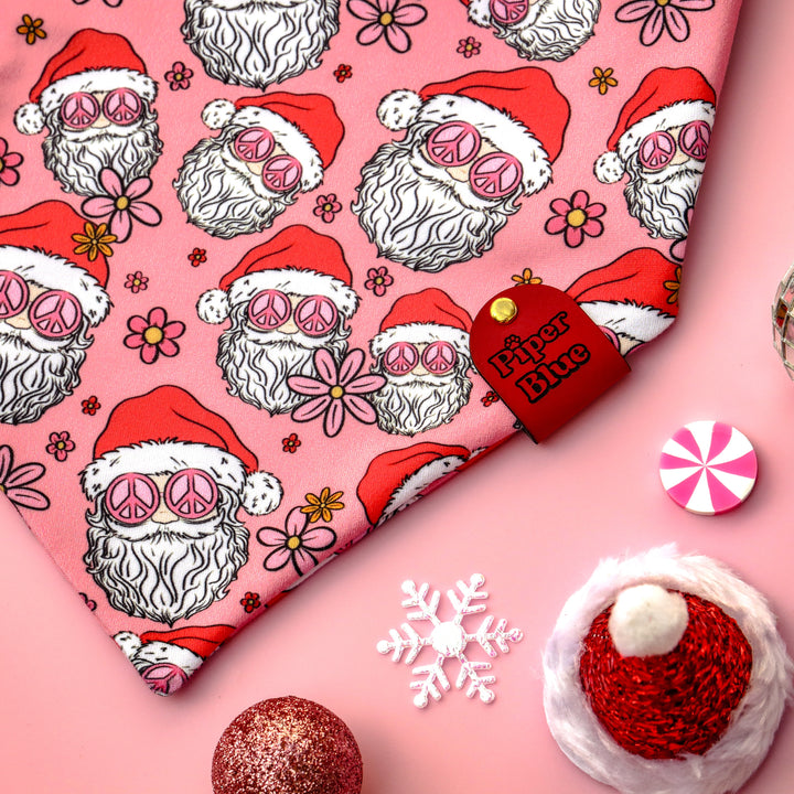 Dreaming Of A Pink Christmas - Pink Santa Christmas Dog Bandana