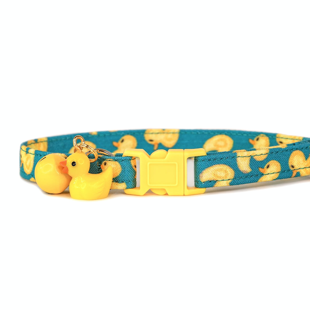 What the Duck - Blue Rubber Duck Cat Collar