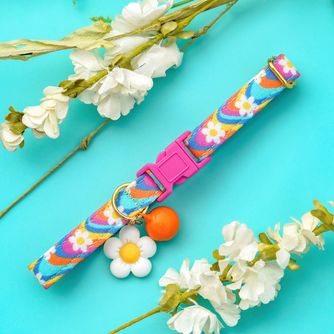 Flower Power - Colorful Wavy Daisy Cat Collar