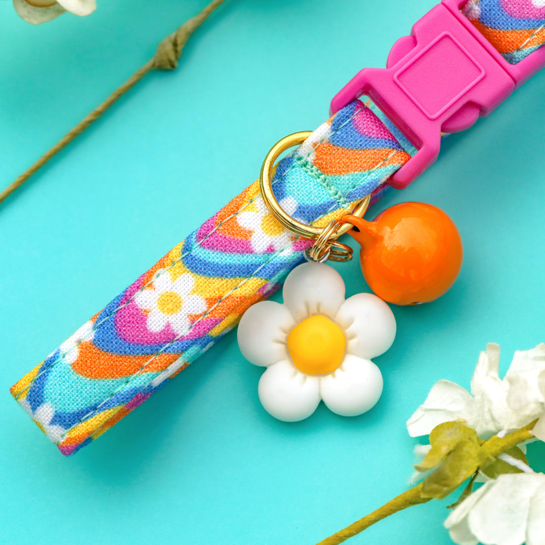 Flower Power - Colorful Wavy Daisy Cat Collar