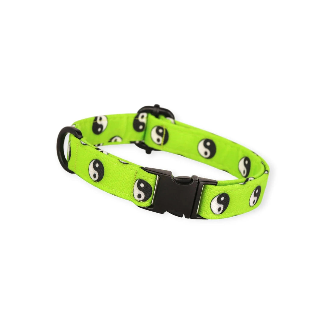 Opposites Attract - Green Yin Yang Dog Collar