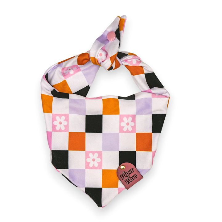 Hallowqueen - Girly Checkered Halloween Pet Bandana