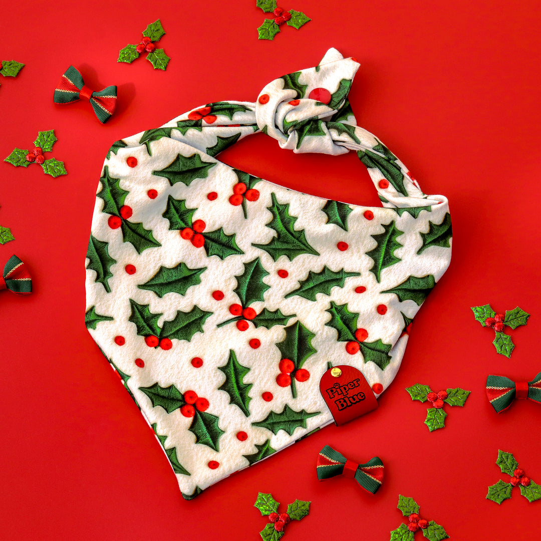 Holly Jolly - Holly Christmas Dog Bandana