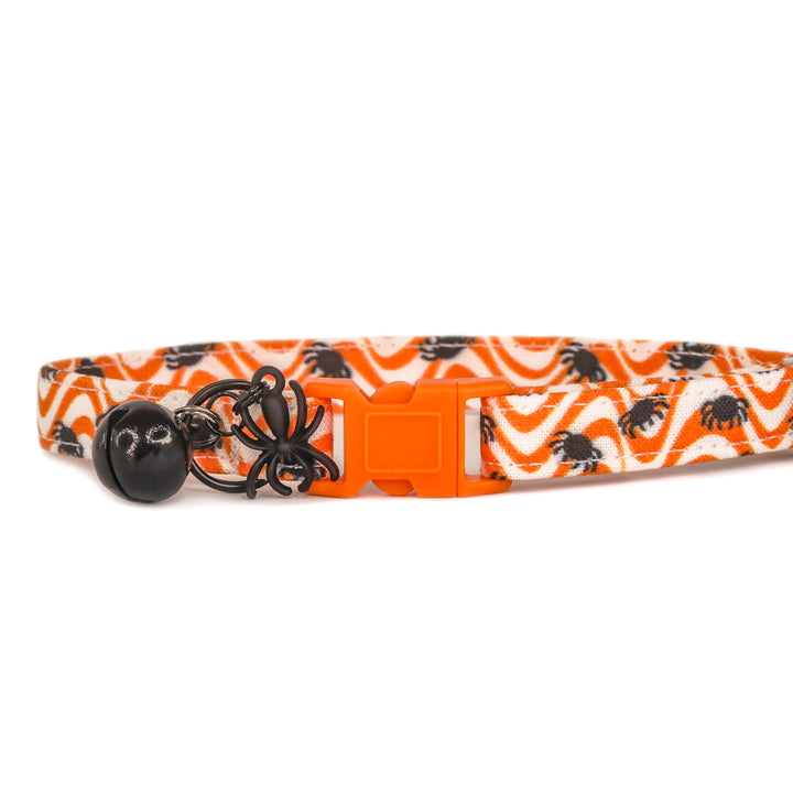 Jeepers Creepers - Halloween Wavy Orange Spider Cat Collar