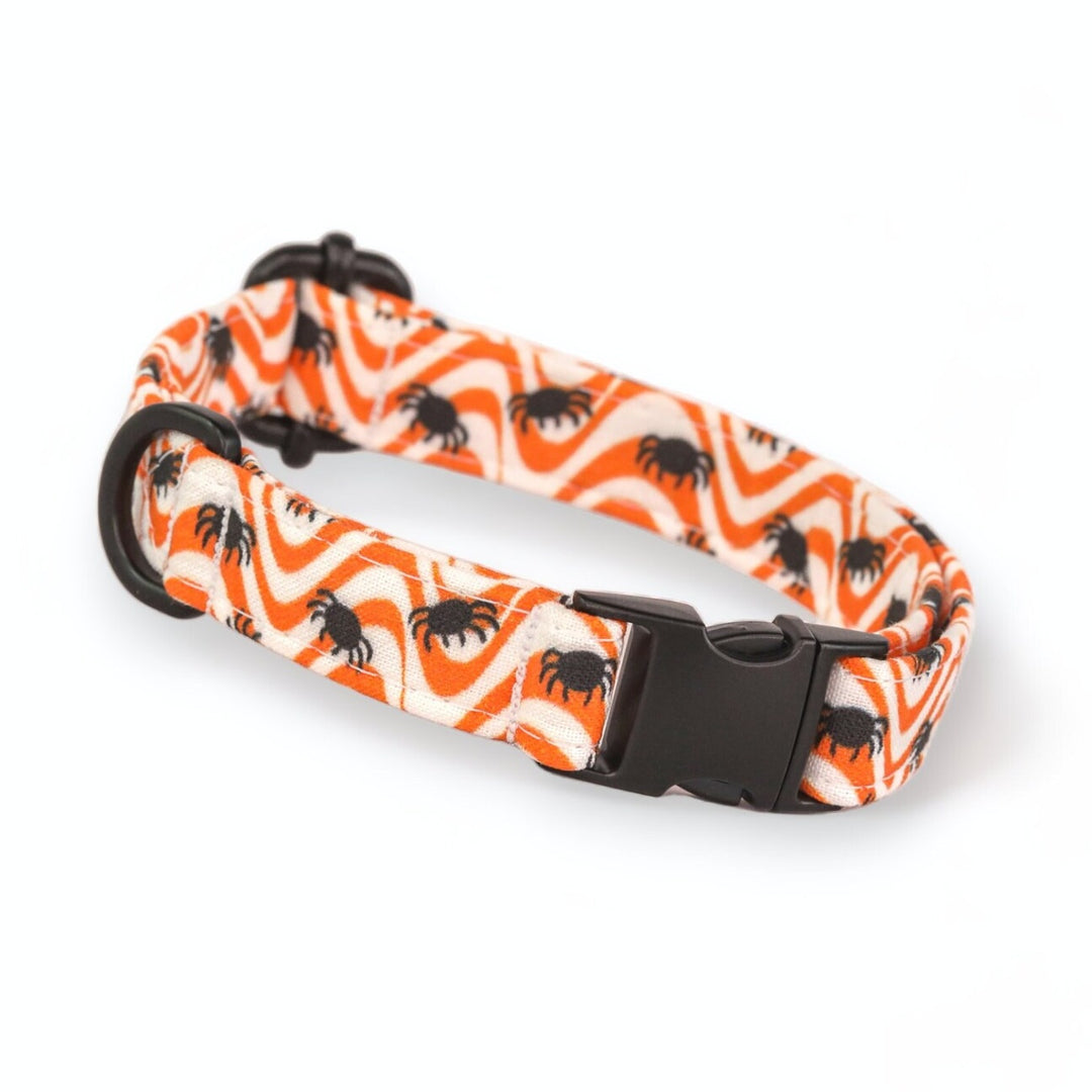 Jeepers Creepers - Groovy Halloween Orange Wavy Spider Dog Collar