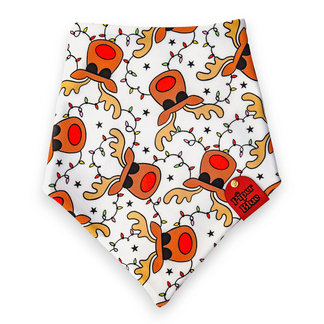 Jingle Bell Rock N Roll - Groovy Reindeer Christmas Dog Bandana