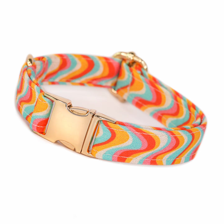 Kaleidoscope - Groovy 70s Wavy Dog Collar